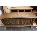 A Renaissance Revival style carved lidded chest,