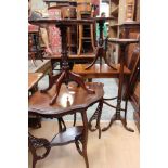 Mixed furniture of side tables, jardiniere stand, wine tables, six in total,