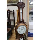 A late Victorian 1890s barometer, enamel dial, a Franks of Manchester,