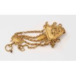 A Continental nineteenth century yellow metal chatelaine,