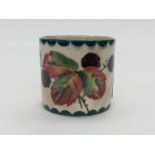 Wemyss egg cup, blackberry leaf decoration, signed in yellow to the base 'Wemyss. J. Goode & Co'.