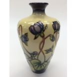 A Moorcroft shouldered vase in Hepatica pattern, standing approx 16 cms high (6 ½ inches),