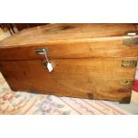 A 20th Century hardwood travelling chest,