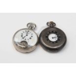 A silver pocket watch, one being a half hunter hallmarked for London,