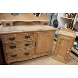 An Edwardian pine dressing chest,