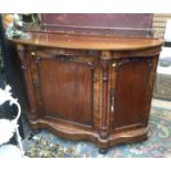 A Victorian walnut side cabinet,