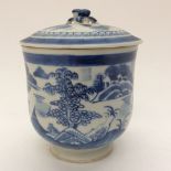 A Chinese blue and white lidded jar, 19th Century,