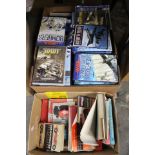 Two boxes of assorted books to include Grand Prix related interest and others together with various