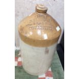 Stoneware flagon, imprinted '1924, R.