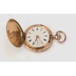 A 14ct gold ladies hunter watch,