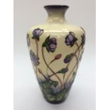 A Moorcroft shouldered vase in the Hepatica pattern, designed by Emma Bossons,