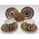 Royal Crown Derby Imari 1128 two cups, two saucers, two side plates and one trinket dish,