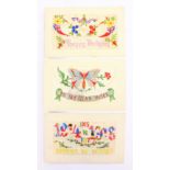 Three WWI embroidered silk postcards (3)