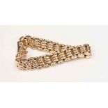 A 9ct fancy link bracelet bracelet gold bar style links, approx width 11mm,