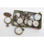 Collection of pocket watches some plated,