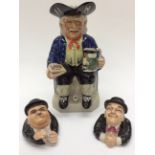Kevin Francis ceramics limited edition 15/1000 'Vic Schuler' with Kevin Francis face pots,