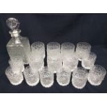 A Whitefriars Glacier pattern by Geoffrey Baxter, decanter and stopper,