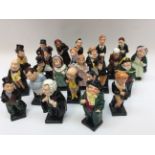 A Royal Doulton collection of Charles Dickens miniature figures, including 'Captain Cuttle',