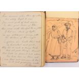 An Edwardian album containing handwritten verse, proverbs and puns, with occasional cartoons,