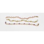 Three nine carat gold rubover set bracelets, two set with synthetic opal,