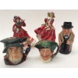 Two Royal Doulton figurines, Top o the Hill, HN 1834, Christmas Time, HN 2110,