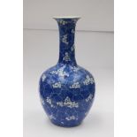 A Chinese blue and white vase with prunus and cracked ice pattern,