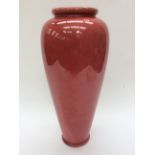 Burmantofts, a large faience vase, 1316, tapered shouldered form, pink mottled glaze,