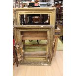 Two large 19th Century gilt gesso edged picture frames, A/F.