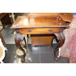 A George III style mahogany side table, fitted with a single drawer,