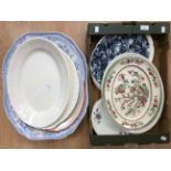 A large quantity of assorted meat plates, of various periods, together with various plates,