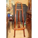 A contemporary mahogany artists easel, of recent manufacture,