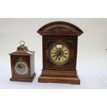 A late nineteenth Century, German, walnut cased mantle clock, made in Wurttemberg,