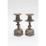 A pair of late 19th Century plated candlesticks (2)