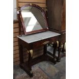 An early 19th Century mahogany marble topped mirror backed washstand, circa 1820,