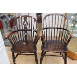 A pair of 19th Century Windsor chairs,