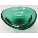 Whitefiars by Geoffrey Baxter 1950s encased glass bowl, in emerald green, pattern Ref.