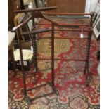 A mahogany towel horse, probably 19th Century, together with a Gentleman's clothes stand,