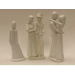 Three 'Blanc de Chine' Spode figurines 'Georgina', 'Evening Out',