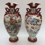 A pair of, early twentieth Century, Japanese Satsuma vases,