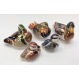 Royal Crown Derby paperweights, 'Carolina Duck', 'Mallard', 'Oriental Duck',