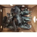 Assorted contemporary metal and metal/resin mix figures of horses (one box)