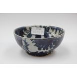 A Studio Pottery blue and white bowl, H.S.