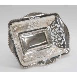 A George V, silver, pierced shaped rectangular dish, with egg and dart border, Sheffield 1930,