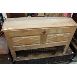 An early 18th Century joined pine domed chest