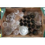 A box of Waterford glasses with other glassware