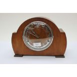 An Art Deco eight day mantle clock with a Westminster chime,