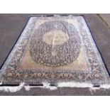 A Persian Isfahan style blue ground carpet ,