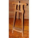 An small oak easel picture stand,