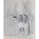 Jean-Louis Forain (1852-1931), three figures, signed l.r.