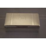 A George V silver cigarette box, London 1928,